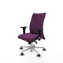 Piqueras Y Crespo Silla Albacete confidente, mécanisme Synchro, Similpiel Morado, Base aluminium, Brazos 1D, Ruedas 65 mm