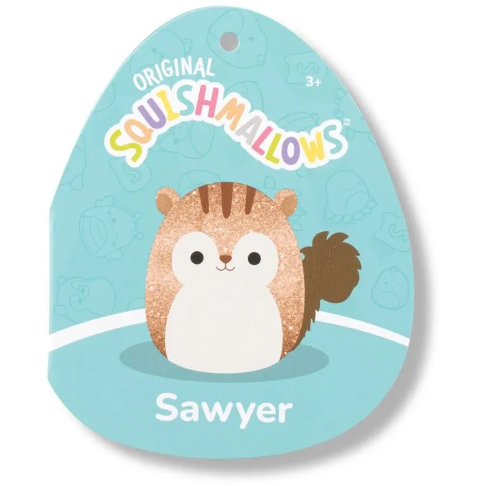 Squishmallows (Jazwares) Sawyer - Peluche écureuil brun pailleté 40 cm