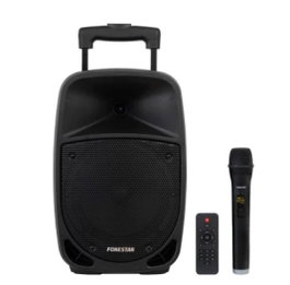 Fonestar Malibu - 308 Enceinte Portable Bluetooth USB microSD FM avec Micro UHF, 100 W, Batterie Li-ion, Trolley