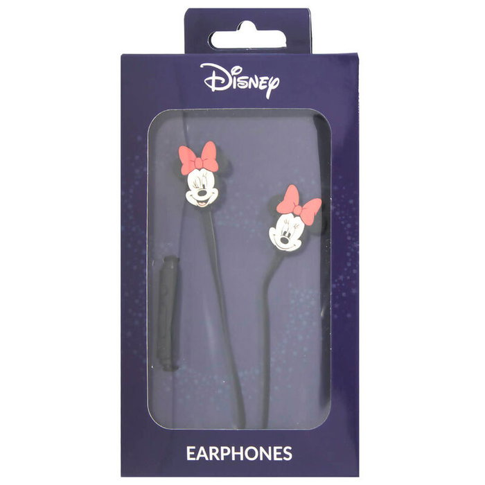 ERT GROUP Casque audio à écouteurs Disney Minnie avec télécommande multifonction, câble jack 3.5 mm de 1.2 m, 10 mm, certifié Reach, ROHS et CE