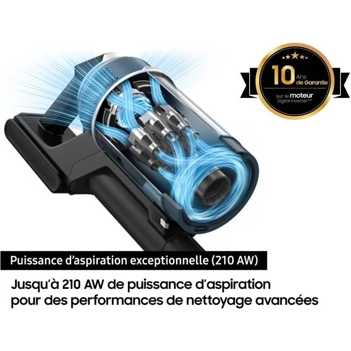 Samsung Aspirateur Balai sans Fil VS20C95EFTB Jet 95 Premium - 210 AW Puissance de Nettoyage - Batterie Longue Durée 60 min - Filtration Performante Samsung Aspirateur Balai sans Fil VS20C95EFTB Jet 95 Premium - 210 AW Puissance de Nettoyage - Batterie Longue Durée 60 min - Filtration Performante