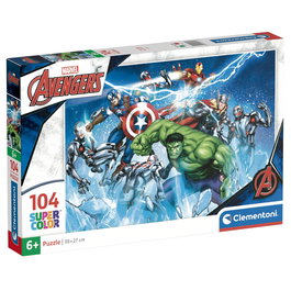 CLEMENTONI Puzzle Marvel Avengers 104 pièces - Dimensions 37.9 x 26.9 cm