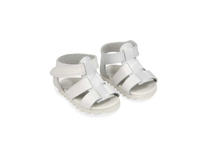 Muñecas Arias - Set de sandales blanches pour poupées de 45 cm - Accessoire de chaussures pour figurines
