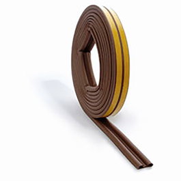 BRINOX Burlet Adhésif en Forme 'P' Marron pour Porte et Fenêtre - 9x5,5mm - Rouleau de 6 mètres
