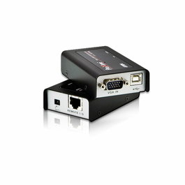 Aten CE100 - Système d'extension KVM Mini USB VGA via câble Cat 5 - Jusqu'à 100 m pour clavier, souris et écran - Résolution 1280x1024