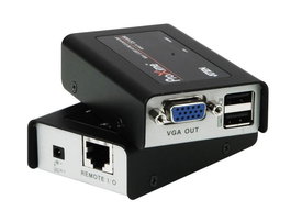 Aten CE100 - Système d'extension KVM Mini USB VGA via câble Cat 5 - Jusqu'à 100 m pour clavier, souris et écran - Résolution 1280x1024