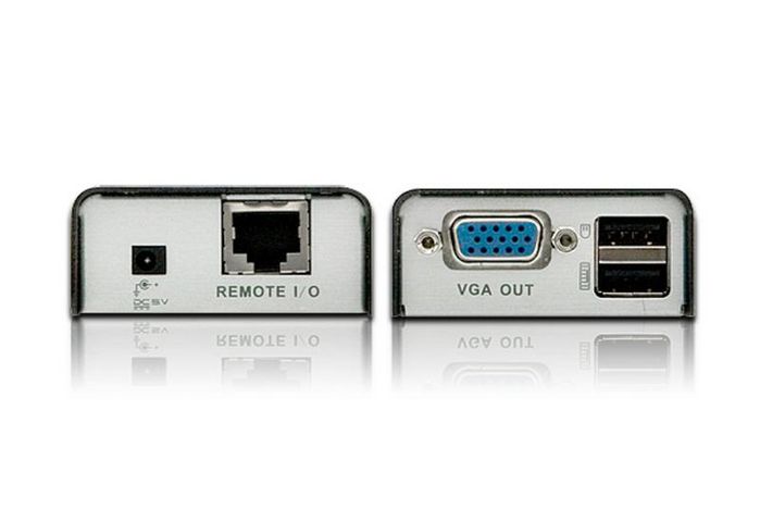 Aten CE100 - Système d'extension KVM Mini USB VGA via câble Cat 5 - Jusqu'à 100 m pour clavier, souris et écran - Résolution 1280x1024