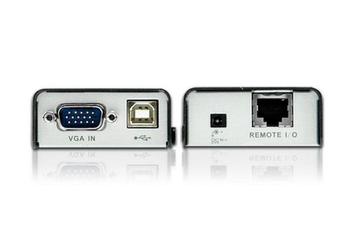 Aten CE100 - Système d'extension KVM Mini USB VGA via câble Cat 5 - Jusqu'à 100 m pour clavier, souris et écran - Résolution 1280x1024