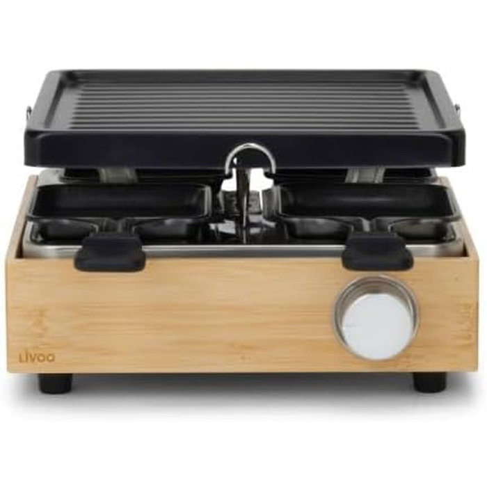 Livoo DOC311 Appareil à raclette 4 personnes, 800W, Noir et beige Livoo DOC311 Appareil à raclette 4 personnes, 800W, Noir et beige