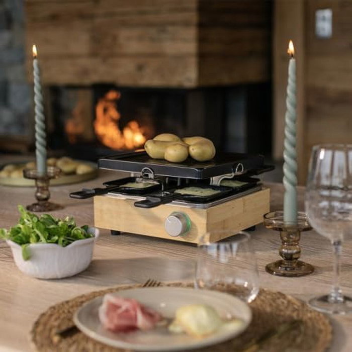 Livoo DOC311 Appareil à raclette 4 personnes, 800W, Noir et beige Livoo DOC311 Appareil à raclette 4 personnes, 800W, Noir et beige