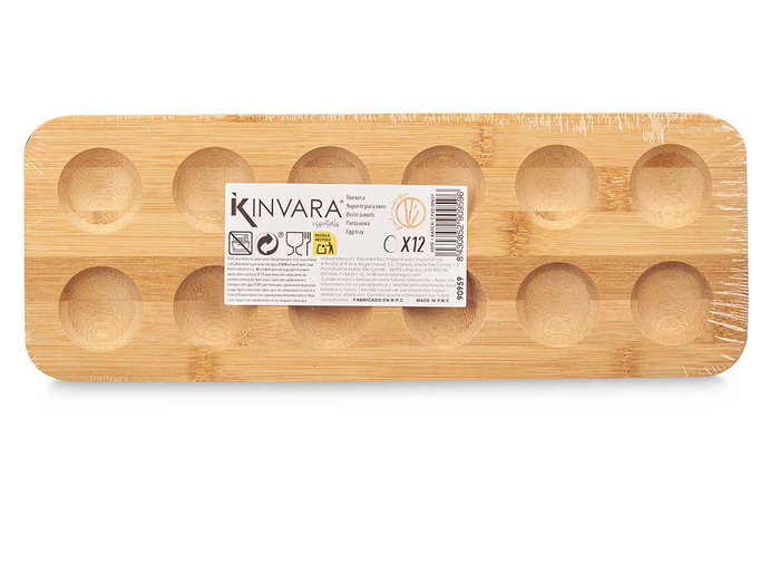 KINVARA Huevera 12 Huevos en Bambou Marron