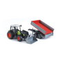 Bruder Tracteur Claas Nectis 267 F avec pelle frontale et remorque 1:16