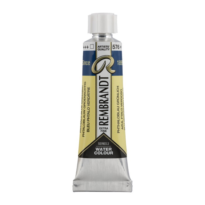 Rembrandt Aquarelle Bleu Phtalo Verdâtre 576 en tube de 10 ml Rembrandt Aquarelle Bleu Phtalo Verdâtre 576 en tube de 10 ml