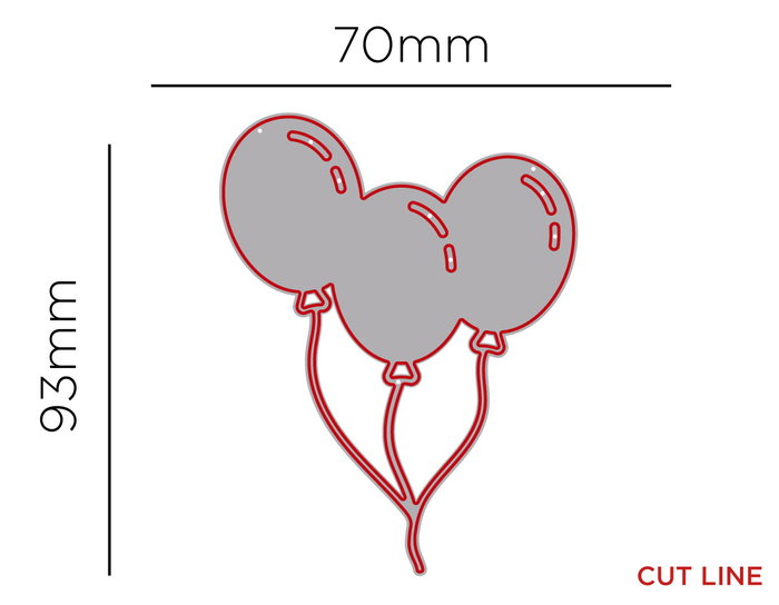 Misskuty Pochoir fin ZAG Thème Anniversaire Ballons, 70x93mm Misskuty Pochoir fin ZAG Thème Anniversaire Ballons, 70x93mm