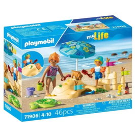 Playmobil 71906 Famille jouant dans le sable à la plage, My Life Vacances