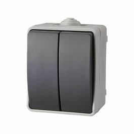 Aquatop Interrupteur Double Va et Vient IP54 Gris