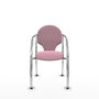 Silla Hellín tapizada con Tela color Rosa. Brazos fijos