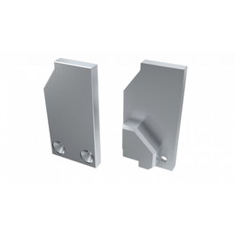 Bouchon de finition profilé type I6 (Verre 6mm) - Aluminium Argenté - Gauche - Avec trou