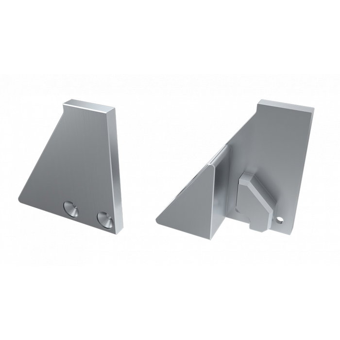 Bouchon de finition profilé type I6 (Verre 6mm) - Aluminium Argenté - Gauche - Avec trou