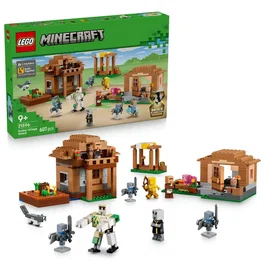 LEGO Minecraft 21596 L'Évocateur à l'Attaque du Village - Jeu de Construction 9 Ans avec Figurines et Maisons