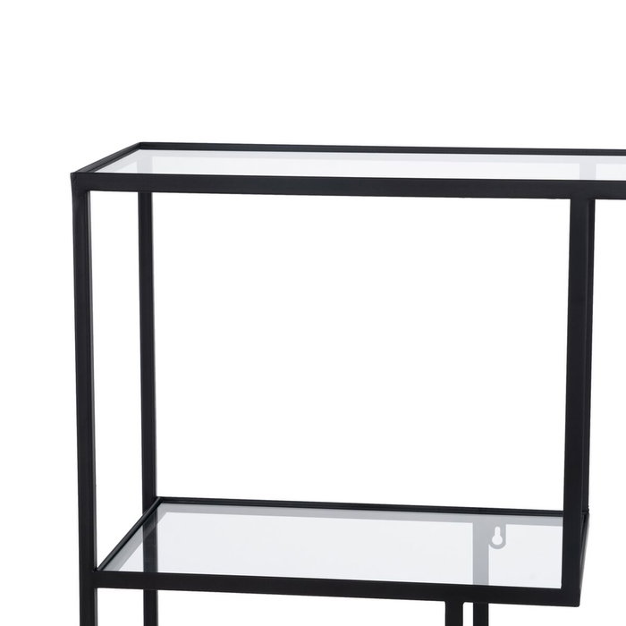 Étagère Noir Verre Fer 65 x 25 x 110 cm Étagère Noir Verre Fer 65 x 25 x 110 cm