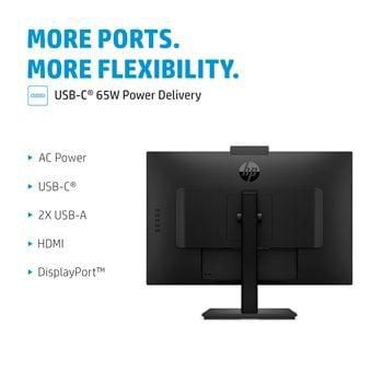 HP M27m - Écran de conférence 27 pouces Full HD avec webcam 5 MP, micros anti-bruit, haut-parleurs et port USB-C 65 W