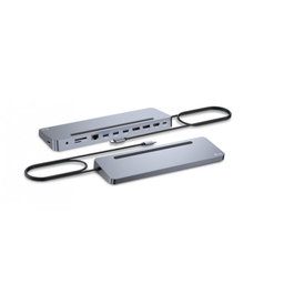 I-TEC USB-C ERGO 3X LCD Dock Station métal ergonomique 4K PD 100W - 3 écrans, 5 ports USB, HDMI, DisplayPort
