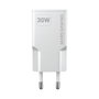 Mars Gaming Cargateur Mural MD-GAN30 30W GaN PD 3.0 QC 3.0 USB-C USB-A Blanc