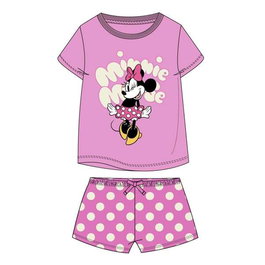 Cerdá Pijama Court 7 Ans en Jersey - Taille 7 Ans - Motif Minnie Mouse - Rose