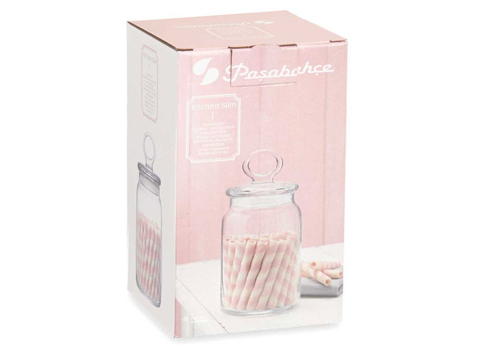Pasabahce Tarro Kitchen 860 ml en verre transparent 9,8 x 19,3 x 9,8 cm (Set de 6)
