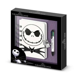 Disney Pesadilla Antes de Navidad - Coffret Journal Intime A5 avec Serrure + Stylo 6 Couleurs, Design Jack Skellington, 100 Pages, 24x23x2.5 cm