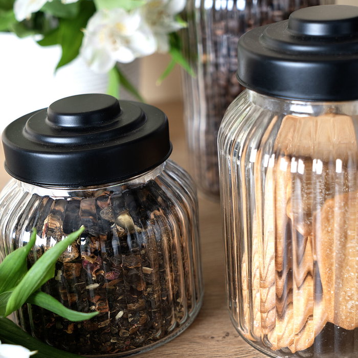 Quid Set de 6 Bocaux en Verre Maison 1L avec Couvercle à Vis
