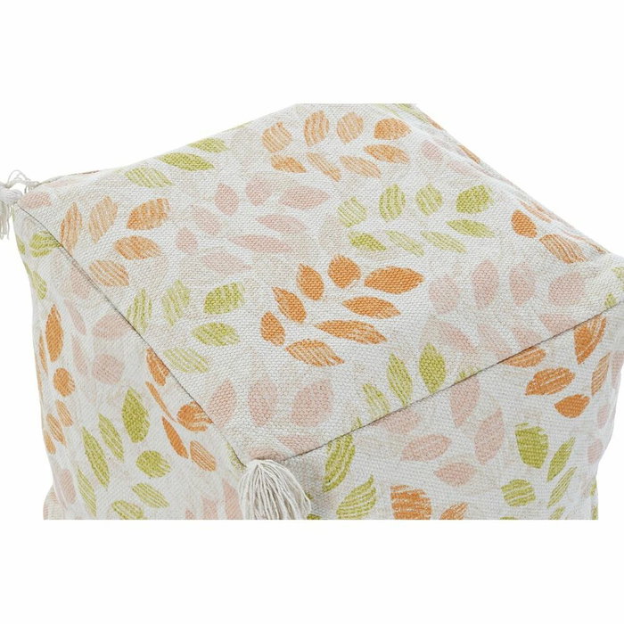 Coussin de sol DKD Home Decor Beige Feuille d'une plante Shabby Chic 40 x 40 x 40 cm Coussin de sol DKD Home Decor Beige Feuille d'une plante Shabby Chic 40 x 40 x 40 cm
