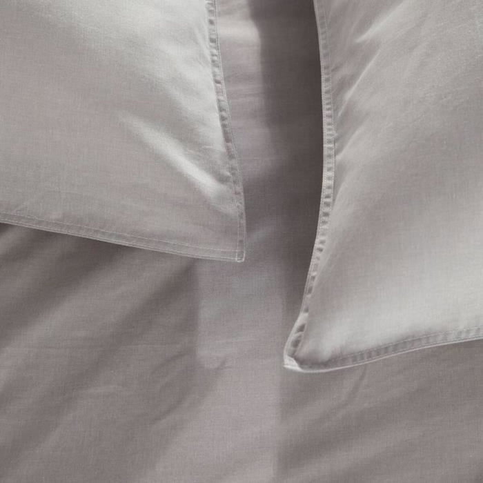 Today Parure de couette Charme Chambray Gris clair 240 x 220 cm
