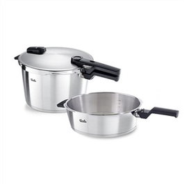 Fissler Vitaquick Premium 602-810-11-000/0, Autocuiseur 26 cm 8+4 L Acier Inoxydable, Apte Induction, Système de Sécurité, Double Niveau Cuisson, Empilable
