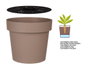 Ibergarden Pot de fleurs Plastique Marron avec réserve d'eau 30 cm (Set de 6)