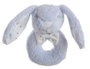 Creaciones Llopis Dou-dou 30x30 avec sonajero 16 cm, peluche lapin bleu en boîte, polyester, dès 3 ans