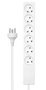 MicroConnect Multiprise danoise 6 prises, blanc, 7 m