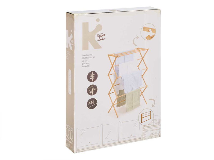 KIPIT Séchoir à linge en bambou Naturelle