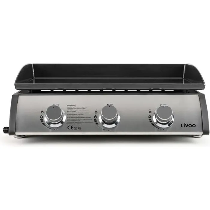 Livoo Plancha à Gaz DOC277, 3 Brûleurs 7.5 kW, Plaque Cuisson Acier Émaillé 61 x 38 cm, Allumage Automatique Livoo Plancha à Gaz DOC277, 3 Brûleurs 7.5 kW, Plaque Cuisson Acier Émaillé 61 x 38 cm, Allumage Automatique