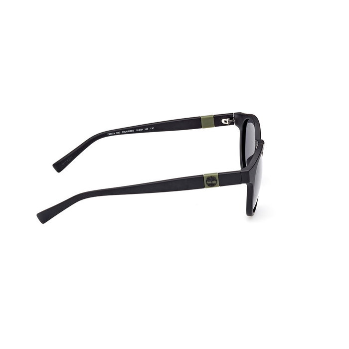 Timberland Lunettes de soleil homme TB9323 02D Rondes Vintage Polarisées Verre Gris Humo Monture Noir Mat 145mm