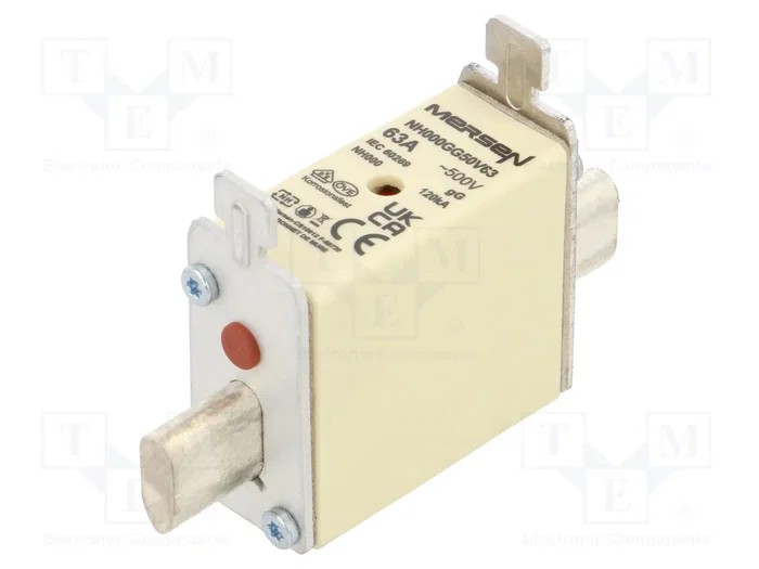 MERSEN Fusible NH000 63A 500VAC céramique industriel MERSEN Fusible NH000 63A 500VAC céramique industriel