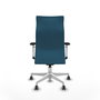 Piqueras Y Crespo Fauteuil Albacete Vert Pétrole avec Mécanisme Synchro et Base Blanche