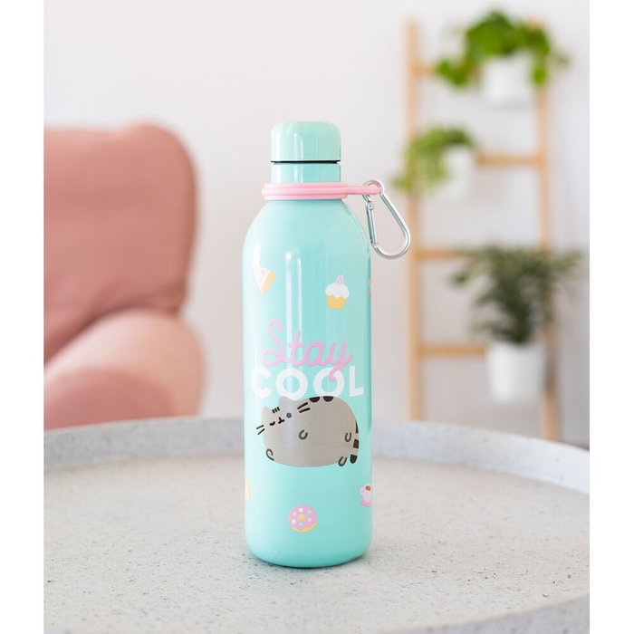 ERIK - Gourde isotherme en acier inoxidable 500 ml à motif Foodie Pusheen, double paroi pour maintien de la température