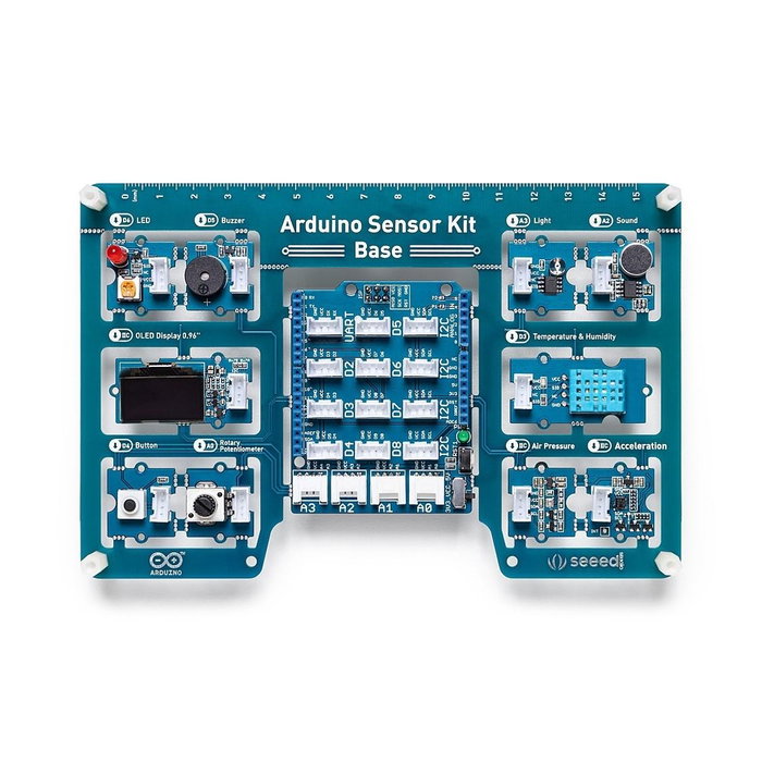 Arduino Sensor Kit Bundle - Kit Éducatif Complet avec Arduino UNO, 10 Modules Grove, Base Shield pour Apprentissage de l'Électronique et de la Programmation