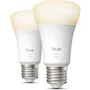 Philips Hue Pack de 2 Ampoules LED Intelligentes Connectées, Blanc Chaud 2700K, Culot E27, 9.5W 1100 Lm, Compatibles Application Hue