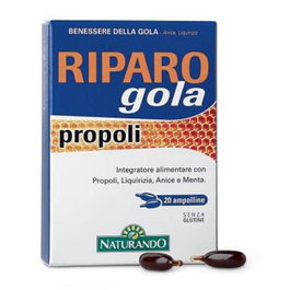 Naturando Riparo Gola Propoli 20 perles – Complément alimentaire pour la gorge