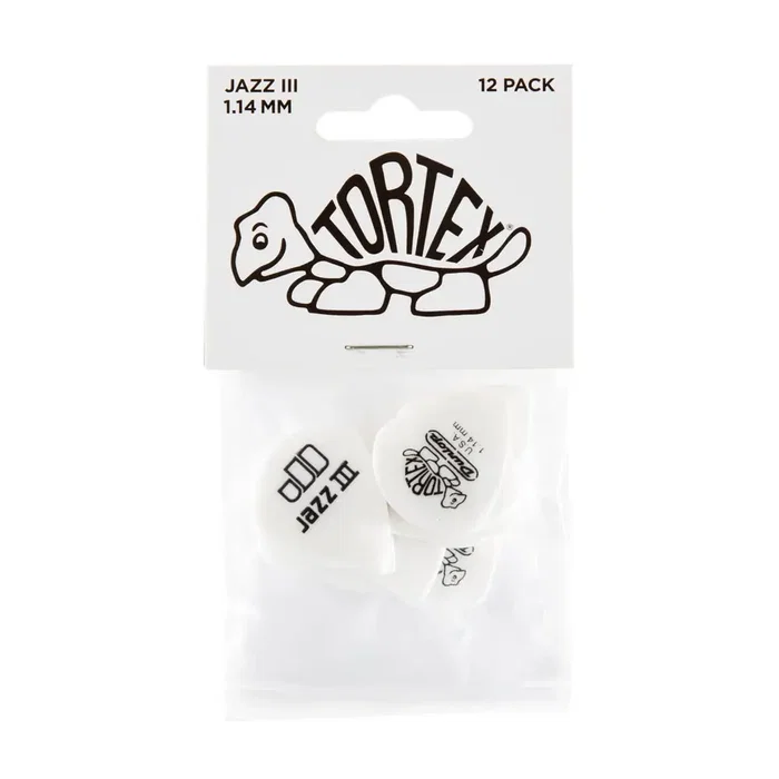 Dunlop Púa Tortex White Jazz III 1,14 mm (pack de 12)