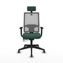 Piqueras y Crespo Chaise de Bureau Horna avec Appui-tête, Vert Bouteille et Gris