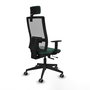 Piqueras y Crespo Chaise de Bureau Horna avec Appui-tête, Vert Bouteille et Gris
